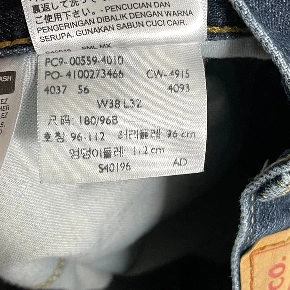 Levis Jeans Men 38x31 Blue Pants 559 Relaxed Straight Baggy Dark Denim Tag 38x32 - Picture 9 of 16